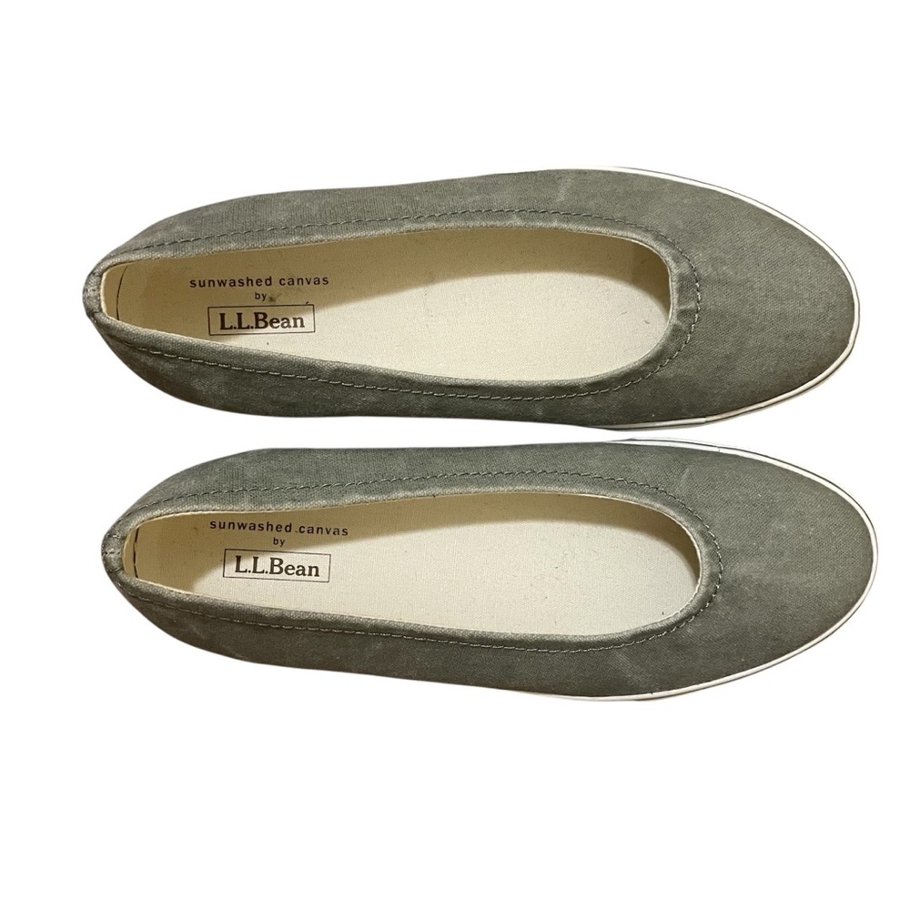L.L. Bean Women's Olive Canvas Flats